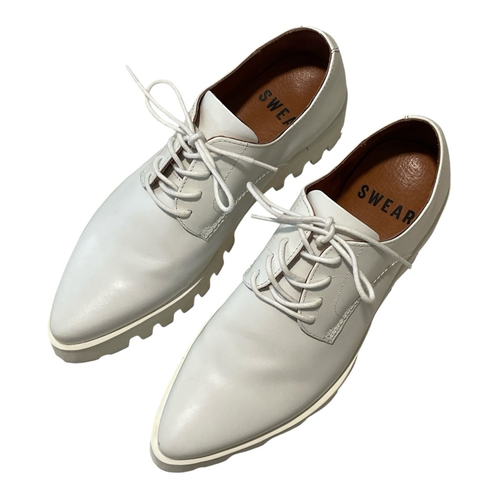 SWEAR London White Raver Treaded Sneaker Oxford, size 38 EUC edgy - Picture 3 of 15